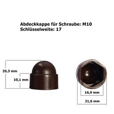10 Sechskantkappen Braun