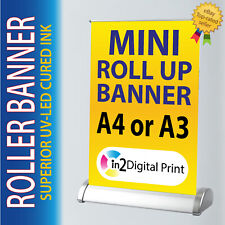 Roller Banner Ständer Mini A4 A3 Schreibtisch Theke Display - Pull / Pop / Roll Up