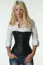 Corsage Korsett Leder Schwarz