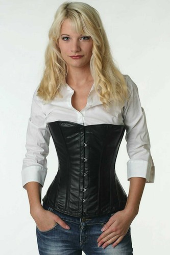 Corsage korsett leder schwarz - corsage,