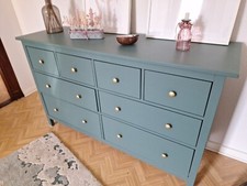 Hemnes Kommode, groß mit 8 Schubladen, B 160 cm, T 50 cm, H 96 cm,salbeigrün