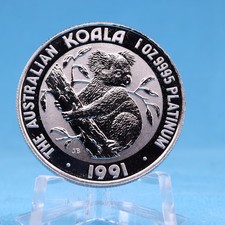 Australien 100 $ 1991 Koala 1 oz Platin 999.5  Vz