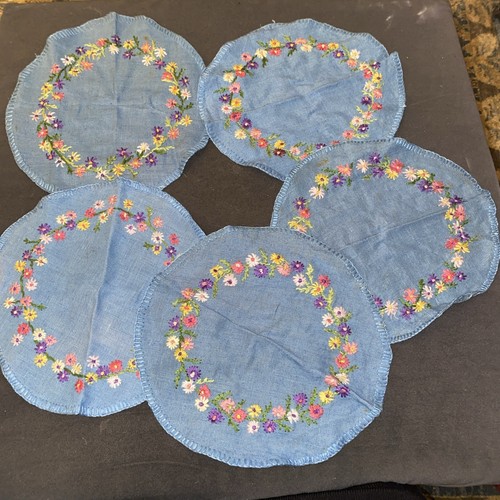 Vintage handbestickte blaue - 5,