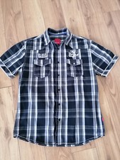 Herren Hemd von Manguun Größe M schwarz -weiß mit Applikationen/Neu