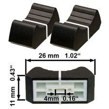 Sifam 2 Faderknopf SCHWARZ 4mm Fadercaps Faderkappen Caps  Mischpulte Mixer