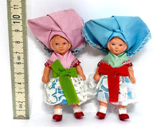 Puppe für Puppenstube Puppenhaus Gummi DDR Spielzeug 2 Stück 9cm /P7.7/14