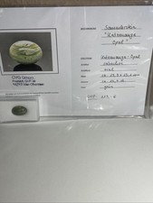 Opal Katzenauge,12.7ct, cabochon,oval,grün, 19.9x15.1mm mit Zertifikat