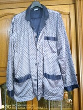 Herren Schlafanzug Set Kunstseide Nachtwäsche Langärmelig ,lange Hose Größe 58