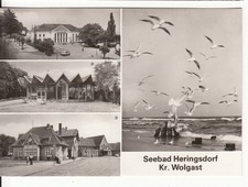 (6341) AK DDR Usedom Heringsdorf Kulturhaus Ausstellungspavillon Bahnhof