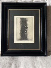 Klaus Böttger Original-Radierung HAND-SIGNIERT, Im Rahmen. Das Portrait 1984