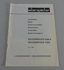 Betriebsanleitung / Handbuch Eberspächer Standheizung für VW Käfer Stand 04/1966