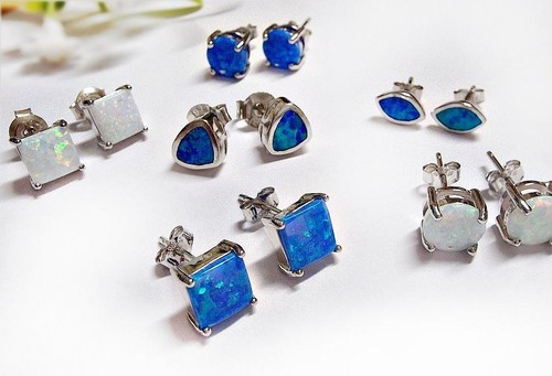 Opal ohrstecker silber - opal,