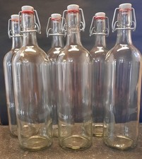 6 Glasflaschen  mit  Bügelverschluss, 1 Liter