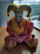 Hochwertige Sammlerpuppe Porzellan 38 cm Harlekin Clown