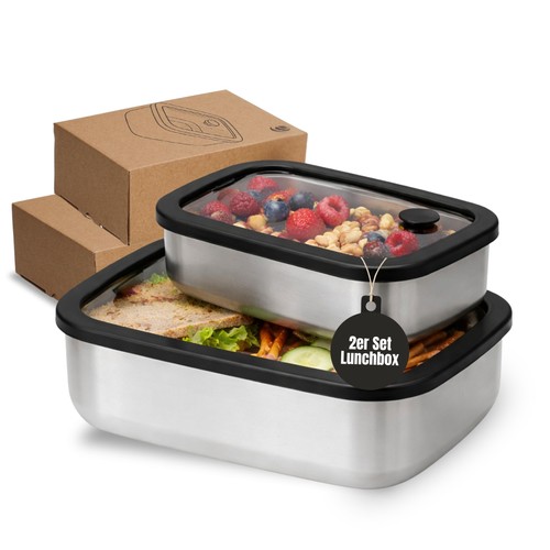 Lunchbox edelstahl 2er - edelstahl, set