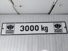 Emailschild HADEF Elephant  3000 kg / Elefantentransport Masse 63x12 cm