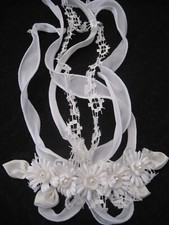 Haarkranz Kommunion NEU Creme Perlen 17x35cm