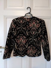 british&chic Samtblazer/kurzer Bolero mit goldenen Zierfäden – made in England
