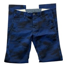 G-Star Chino Hose Herren W30 L34 Blau Camouflage Bronson Slim AOP