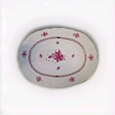 Herend Apponyi purpur Servierplatte Fleischplatte Porzellan handbemalt Top I