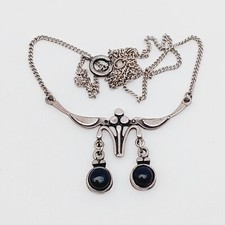 Vintage Collier Kette Onyx 925