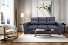 Echtleder 3 er Sofa Gesteppt