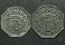 NOTGELD: 5 & 10 Pfennig 1917. Funck 29.1 & 2. STADT BAMBERG / BAYERN.
