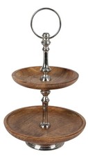 Holz etagere stufig - holz-etagere, 2-stufig