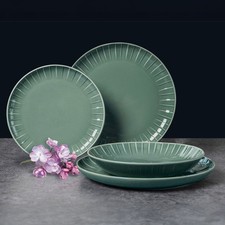 AMBITION Tafelservice für 6 Personen Porzellan Essgeschirr Ligne 18-teilig grün 