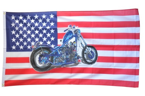 Fahne usa mit motorrad - mit, ohne