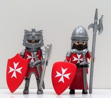 2 x MALTESER RITTER ROT A PLAYMOBIL   Kreuzritter Johanniter Crusader Custom RAR