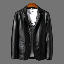 Herren leder jacke slim fit - herren,