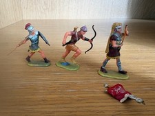 3 Elastolin 4 cm Figuren  Römer Legionäre: Bogenschütze Speerwerfer Signumträger