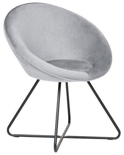 Sessel rund samtstoff grau - sessel,