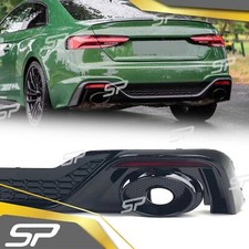 RS5 Optik Schwarz Diffusor + Auspuff für Audi A5 F5 Coupe Sportback S Line 2020+