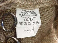 edle Rund-Strickjacke beige