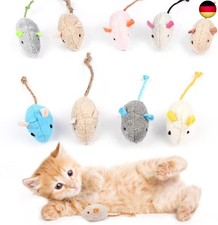 katzenspielzeug Maus, 9 Stück Katzenminzen Spielzeug Plüsch Maus mit K