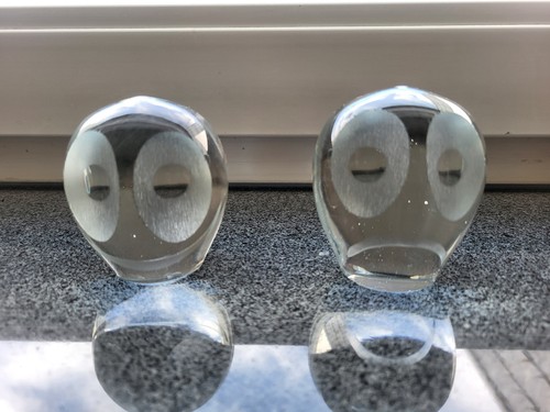 Eulen paar glas - glas, bleikristall