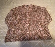 dibari - flauschige Strickjacke - Größe 38 - grau-rosa