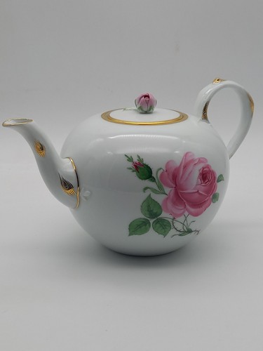 Meissen teekanne rote rose - rote,