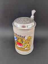 Bergwacht Bierkrug mit Zinndeckel – Zinn handgegossen – Bayern Wappen – TOP