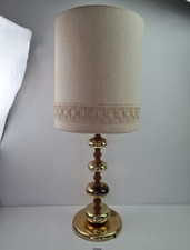 Stehlampe DDR VEB Narva Lengenfeld 1982 Stoffschirm Metall Holzsockel #244686