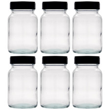 6x 250ml Weithalsglas Klarglas