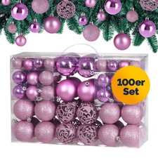 CASARIA® Weihnachtskugeln 100tlg Kunststoff Christbaumschmuck Christbaumkugeln