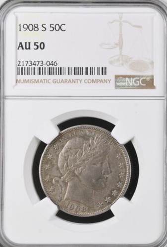 1908 barber half - 1908-s, dollar