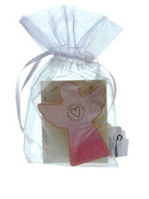 Holzengel mit Büchlein - Mein kleiner Schutzengel |rosa