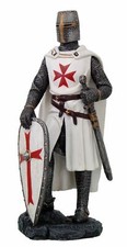 Kreuzritter in Rüstung Ritter Templer Kreuz Deko Skulptur Tempelritter Glaube