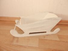 Deko Schlitten aus Holz - Dekoschlitten Weihnachtsdeko - weiß - 32 cm