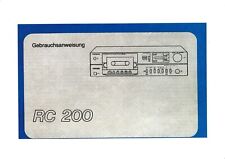 Bedienungsanleitung-Operating Instructions für Telefunken RC 200 