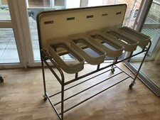 Hammerlit 5-fach Edelstahl Wäschewagen Abfallsammler Wäschesammler Stationswagen